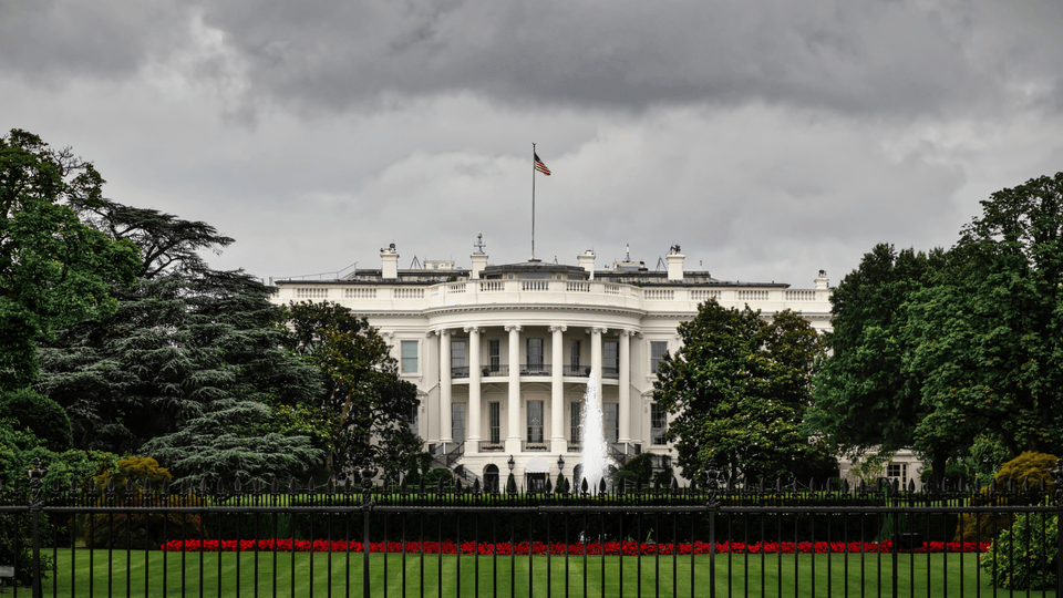 Stormy skies over the White House in Washington, D.C.