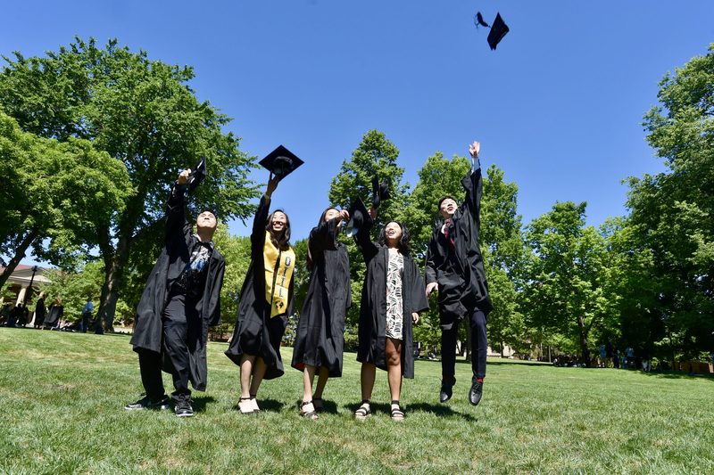 throwing graduation caps