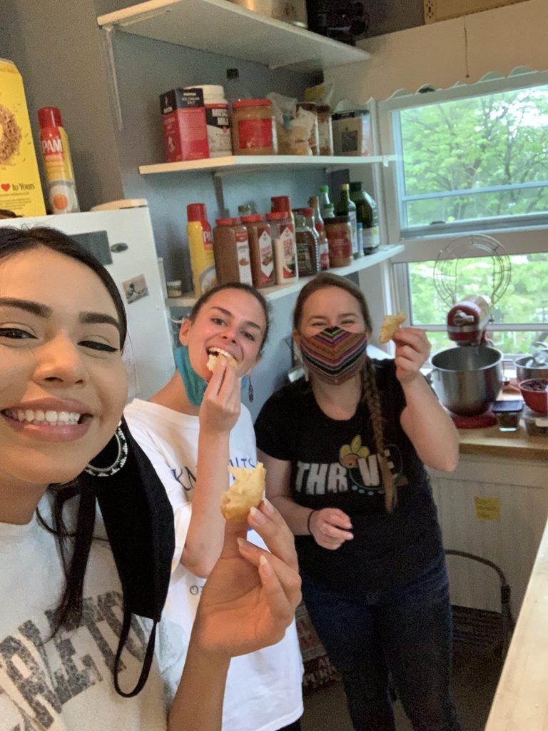 Making fry bread with professor McCoy.