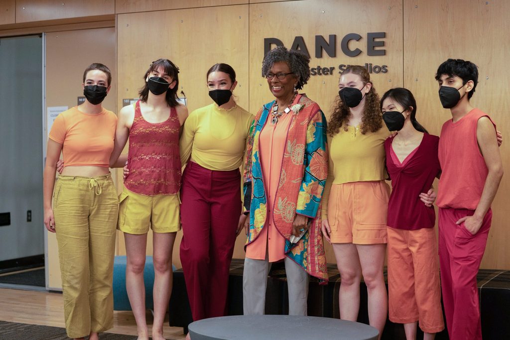 Mary Easter and members of the Semaphore Repertory Dance Company in front of the Mary Easter Dance Studios