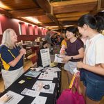 Students and families explore the resource fair