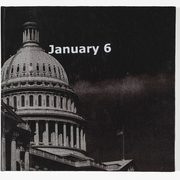 Cloth cover of a book, screenprinted in black and white with an image of the U.S. capitol building and the words 