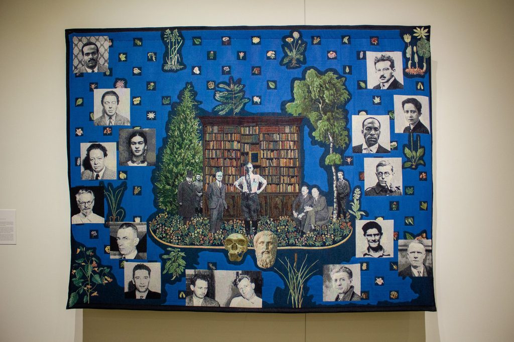Tapestry depicting pivotal figures in the anti-fascist movement