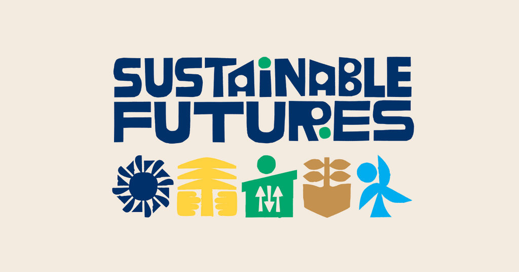 Sustainable Futures logo on a cream background.