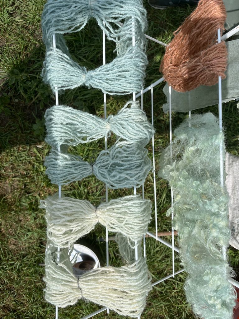 Variations of blue dyed yarn