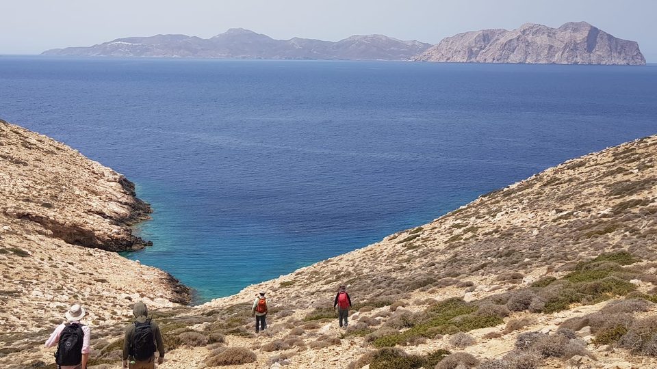Open water surrounded by cliffs