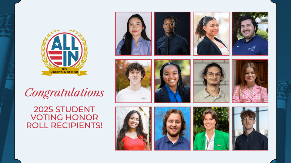 Graphic with a collage of student photos reading, 