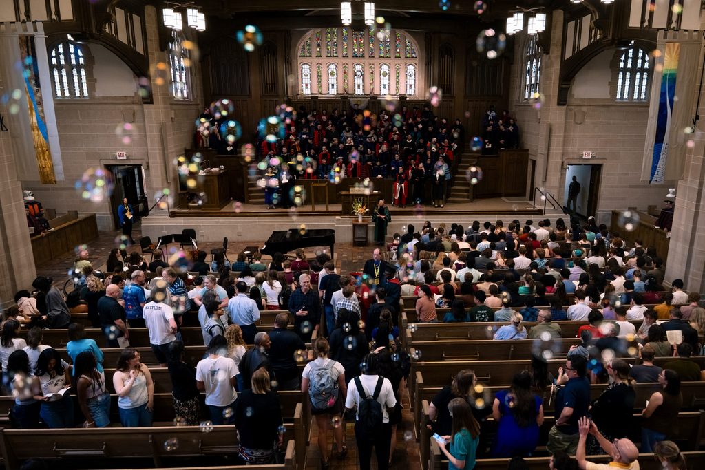 Wideshot from the Chapel balcony at Honors Convo.