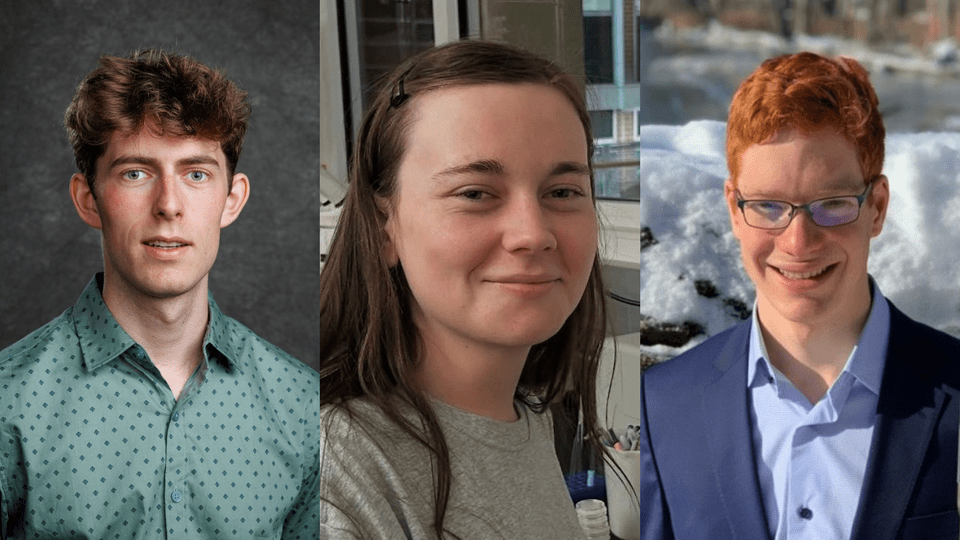 Collage of three student headshots.