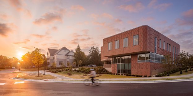 The Class of 1974 Center at sunset.