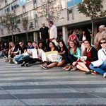 Waiting to depart on a "paseo de arquitectura"- Plaza Soledad Torres Acosta, Madrid