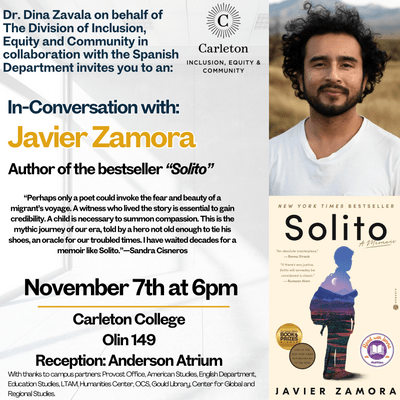 Javier Zamor Speaking Event Flyer