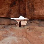Mike Hellman '17 at Peekaboo Arch.