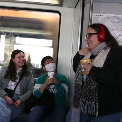 Students traveling in Berlin