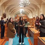 Students attend a lecture on Vietnamese-Czech women in the Czech Senate