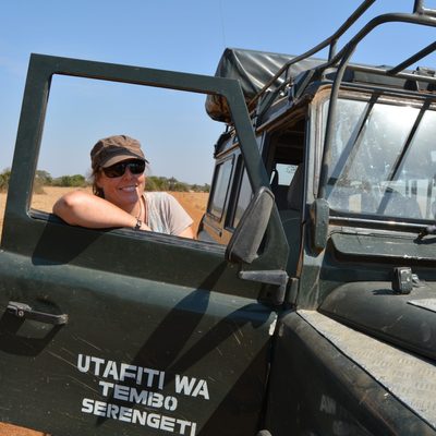 Director Anna Estes in the Serengeti