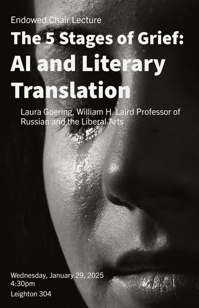 AI and Literary Translation talk flyer