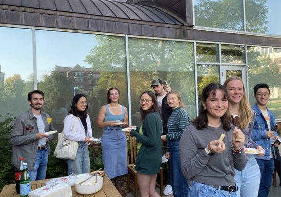 French students at outdoor event