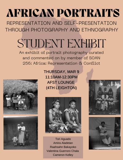 Poster for African Portraits Student Exhibit.