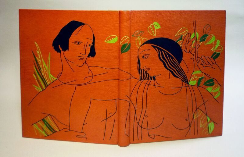 Book binding with an illustration of Adonis and Venus