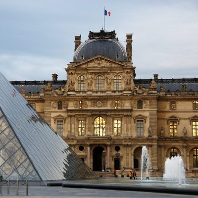 Outside the Louvre Museum