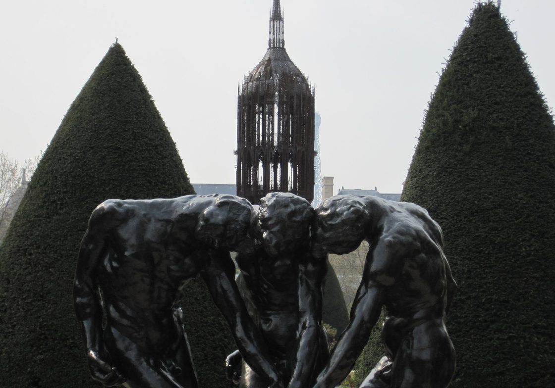 Garden Statue with Building in Background