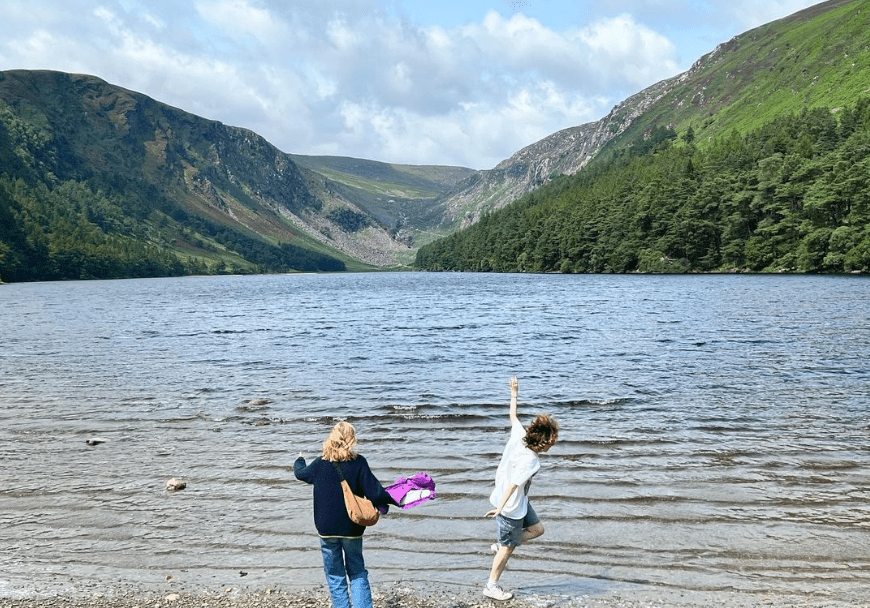 Some unseemly frolicking at the Upper Lake in Glendalough by program participants who shall remain nameless.