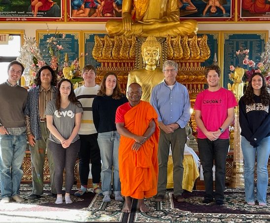 Relg 289 Global Religions in MNmeets with Ven. Vicheth Chum at at Watt Munisotaram, the Cambodian Buddhist Temple in Hampton MN