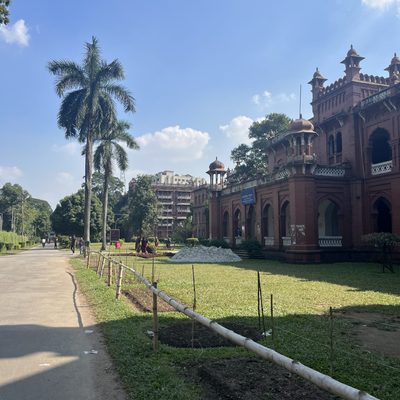 outdoor building and palm trees