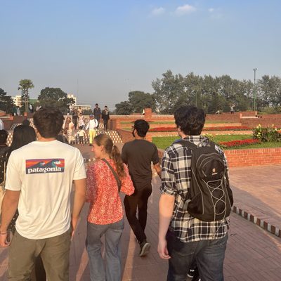 students walking