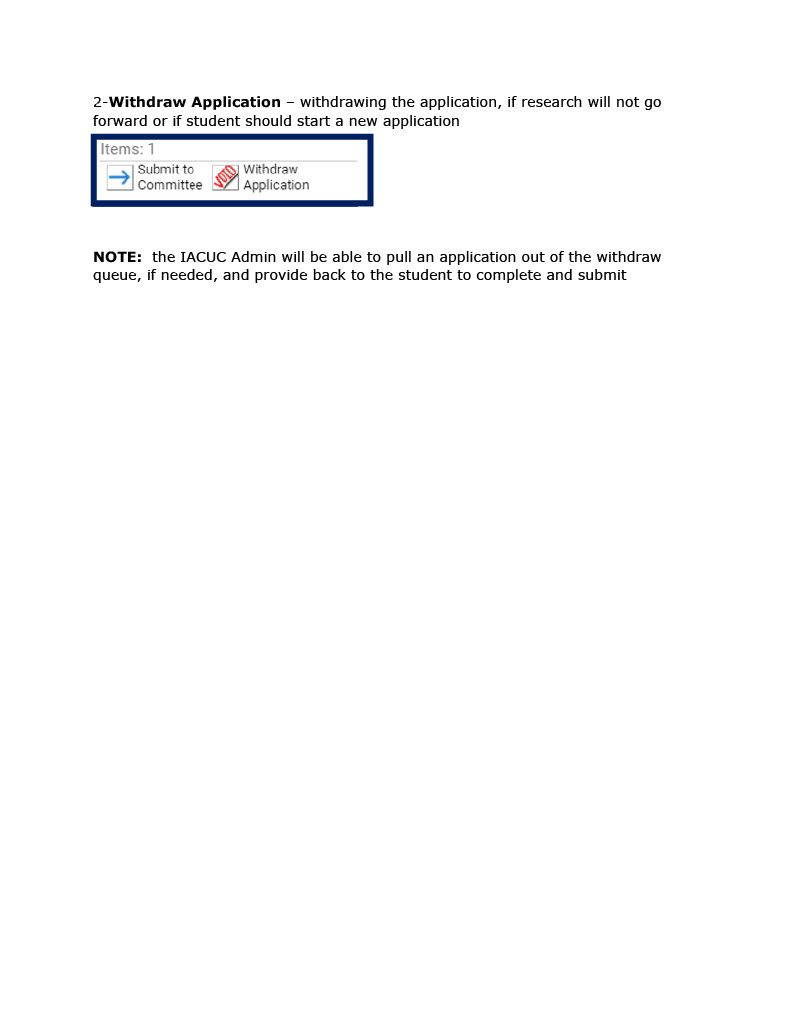 Faculty advisor instruction screenshot for the IACUC application showing guidance on advisor responsibilities, review steps, and submission requirements within the protocol review system.
