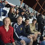 Carleton Students Enjoying a Soccer Match in Seville