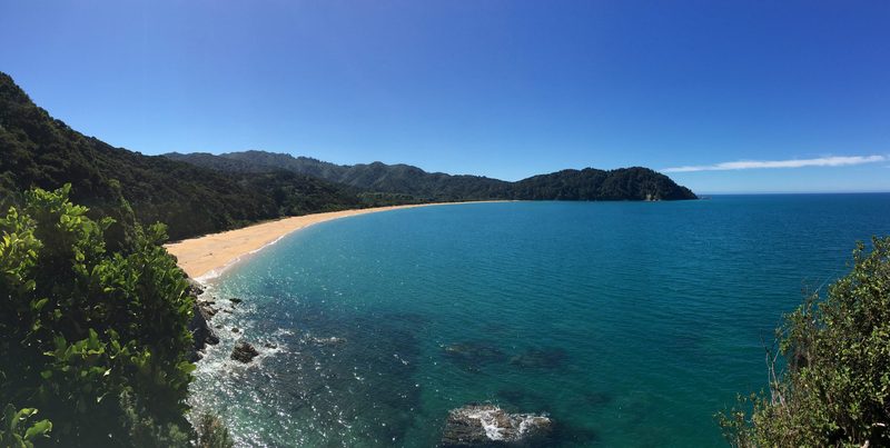 Looking down at Totaranui Beach (Abel Tasman) where we spend several nights - Winter 2017