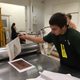 William is the clean hands for Helen's etching - Winter 2017