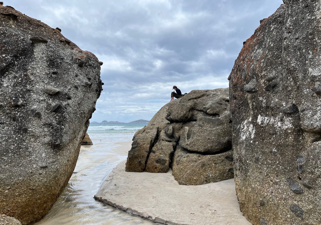 Rocks by a beach in Australia