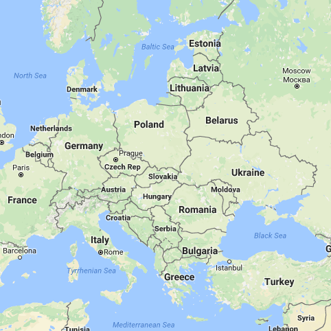 Map: Central and Eastern Europe