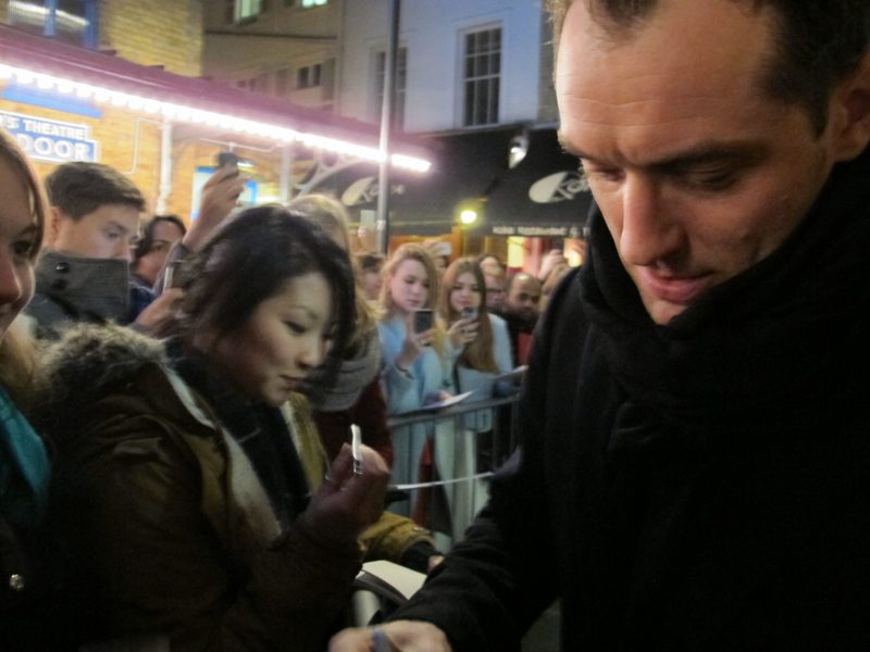 Jude Law Signing Autographs After Henry V Performance
