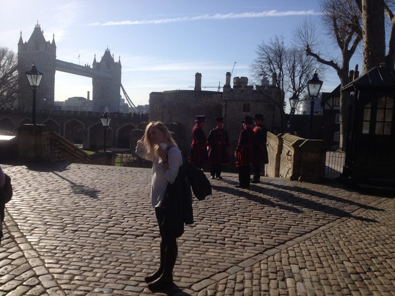 Artsy and/or candid photo of Maddy at the Tower of London.