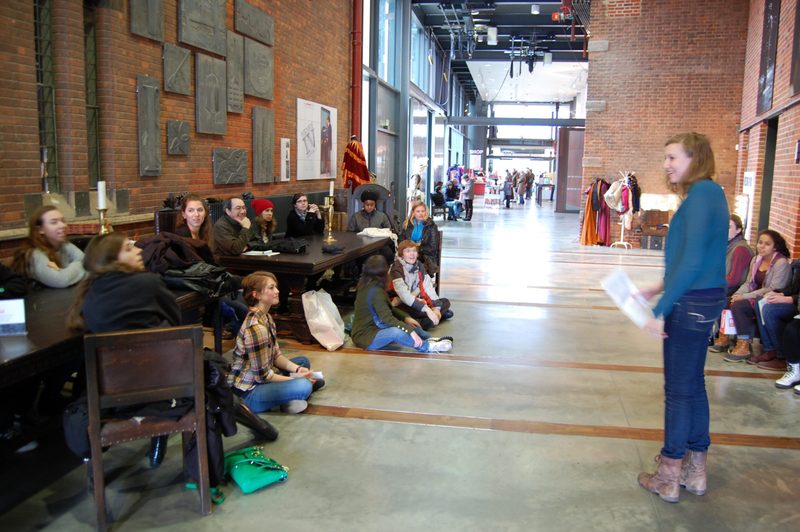 Caroline giving a presentation to the group as we sit in the RSC building.