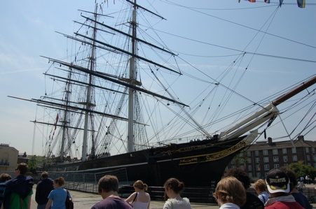 View of the Cutty Sark from land
