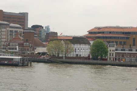 View of the Globe Theatre from the Thames