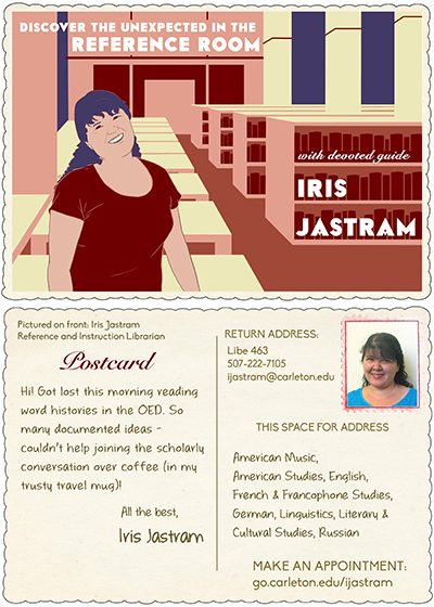 Iris Jastram's trading card, 2012-2015