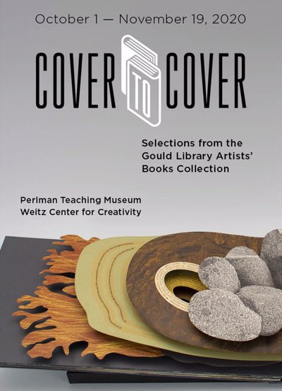 poster for "cover to cover" exhibition of artists' books
