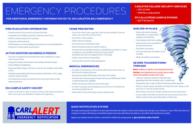 Emergency Procedures Poster