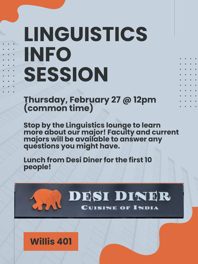 Linguistics Department info session poster