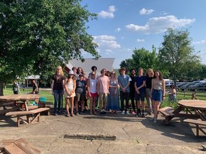 Linguistics year end picnic at the Red Barn Farm