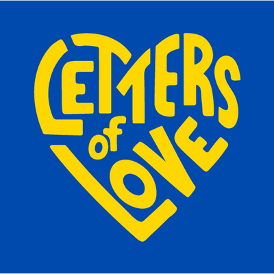 Logo for the Letters of Love organization in the shape of a heart