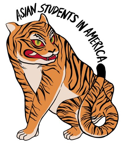 Asian Students in America with a photo of a tiger