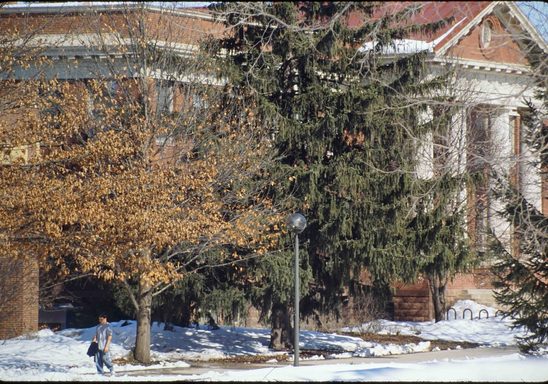 A building in the winter