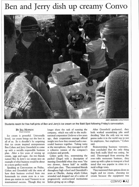 Ben and Jerry Convocation (page 1 of 2)